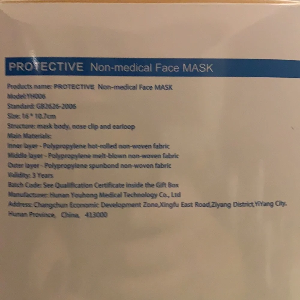 KN95 adult protective face mask 50 count New